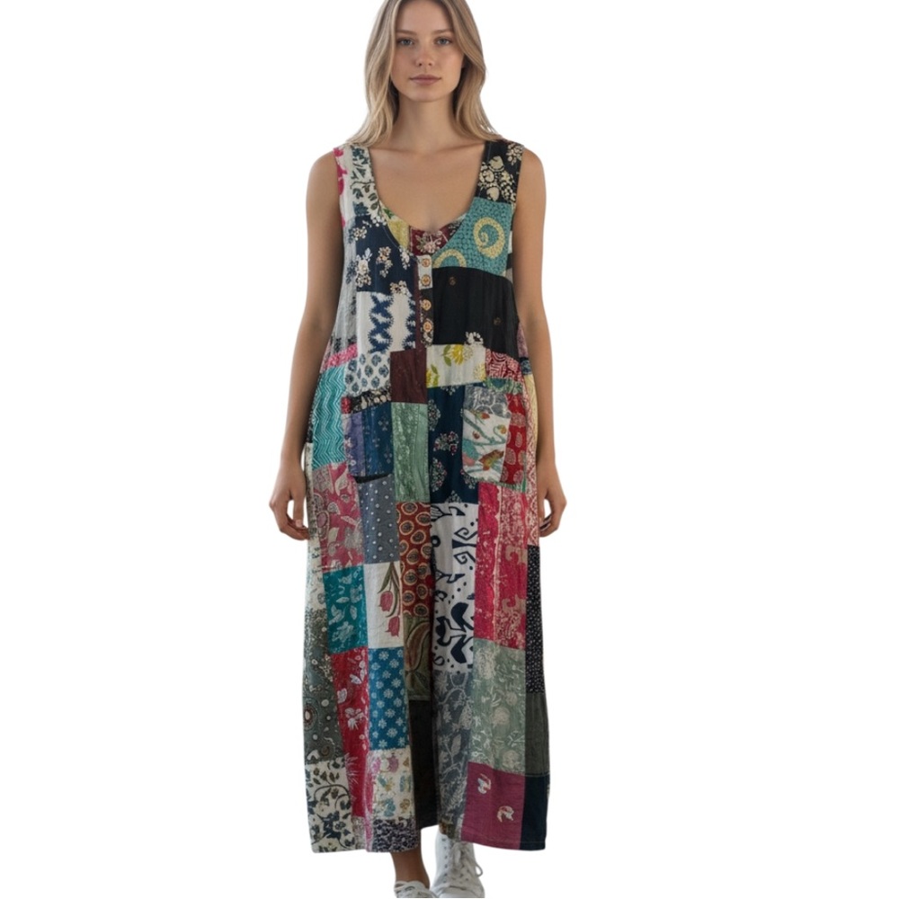 Pol Large Multicolor Patchwork Maxi Jumpsuit - image 1